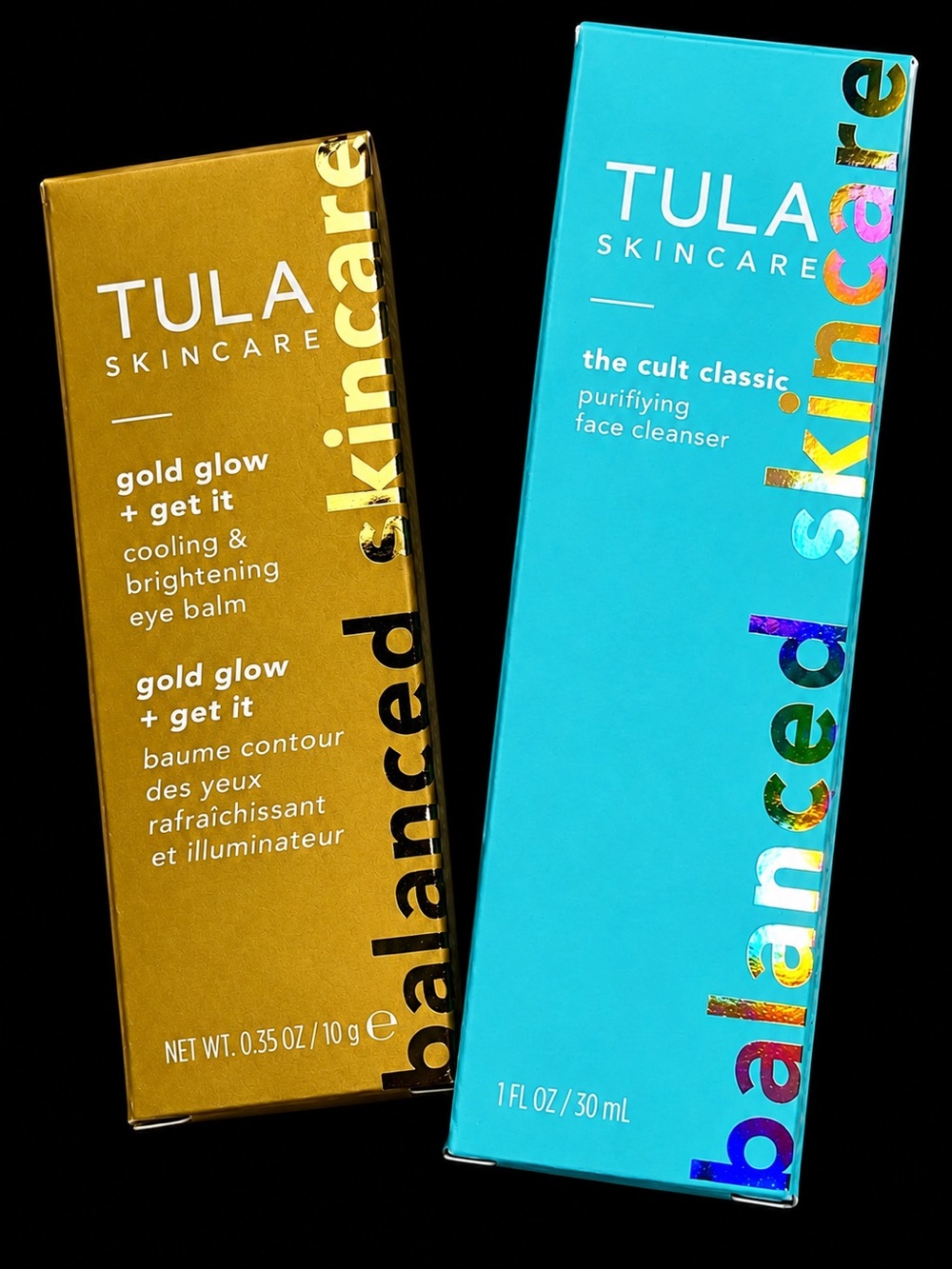 TULA SKINCARE Gold Glow Eye Balm & Cult Classic Face Cleanser Sealed